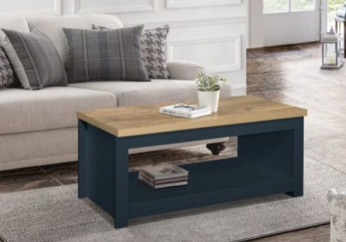 Birlea Highgate Navy Blue And Oak Finish Coffee Table