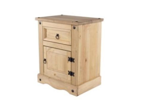 Core Corona Pine 1 Drawer 1 Door Bedside