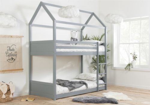 Birlea Home 3ft Single Grey Wooden Bunk Bed