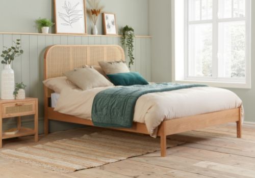 Birlea Margot Oak And Rattan 4ft6 Double Bed Frame