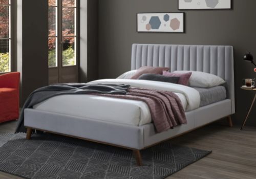 Time Living Albany 5ft Kingsize Light Grey Fabric Bed Frame