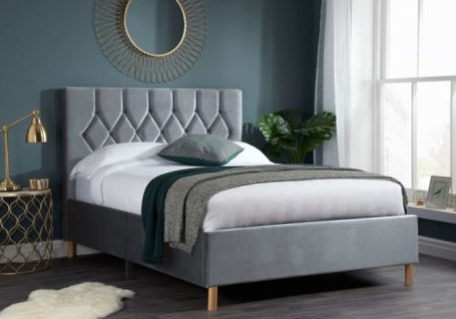 Birlea Loxley 4ft6 Double Grey Fabric Bed Frame