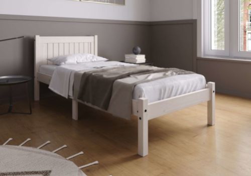 Birlea Rio 3ft Single White Washed Pine Wooden Bed Frame