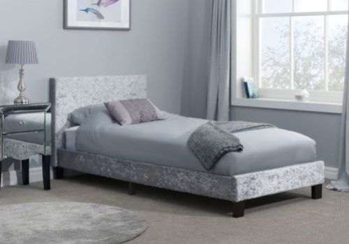 Birlea Berlin 3ft Single Steel Crushed Velvet Fabric Bed Frame