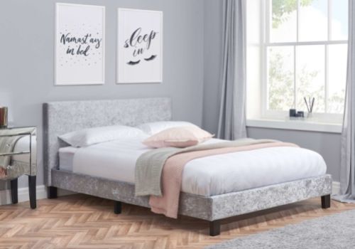 Birlea Berlin 4ft6 Double Steel Crushed Velvet Fabric Bed Frame