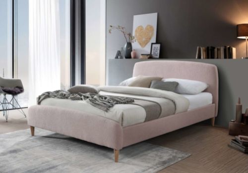 Birlea Otley 5ft Kingsize Blush Pink Teddy Fabric Bed Frame