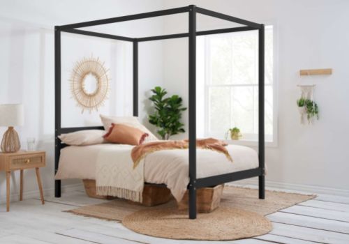 Birlea Mercia 5ft Kingsize Black Wooden 4 Poster Bed Frame