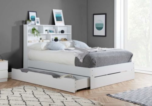 Birlea Alfie 4ft Small Double White Storage Bed With Drawer