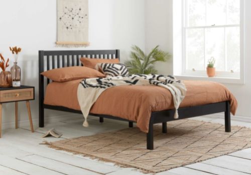 Birlea Nova 4ft Small Double Black Wooden Bed Frame