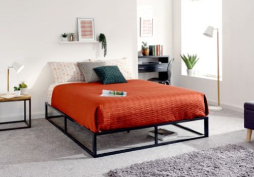 GFW Platform 4ft Small Double Black Metal Bed Frame