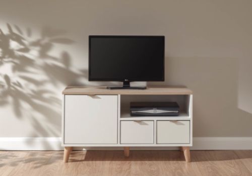 GFW Alma Small TV Unit in White And Oak