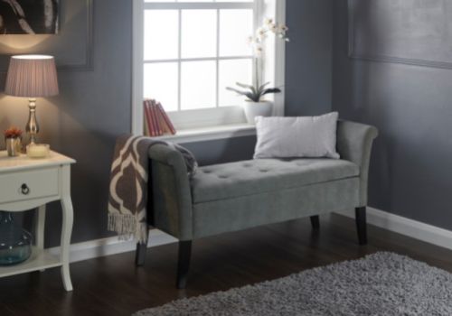 GFW Balmoral Ottoman Storage Window Seat In Grey