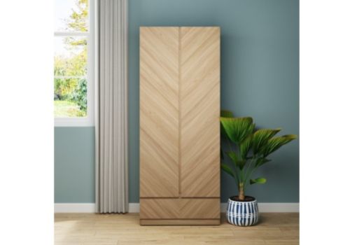 GFW Catania 2 Door 1 Drawer Wardrobe In Euro Oak