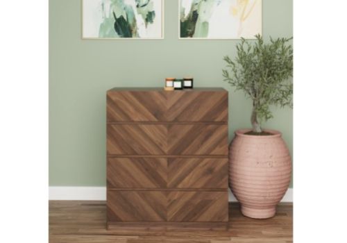 GFW Catania 4 Drawer Chest In Royal Walnut