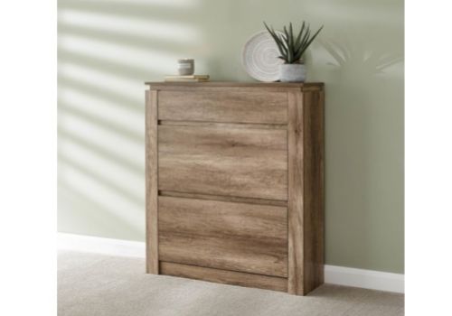 GFW Canyon Oak Finish Shoe Cabinet