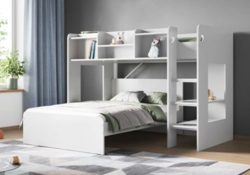 Flair Furnishings Wizard L Shape Triple Sleeper Bunk Bed In White