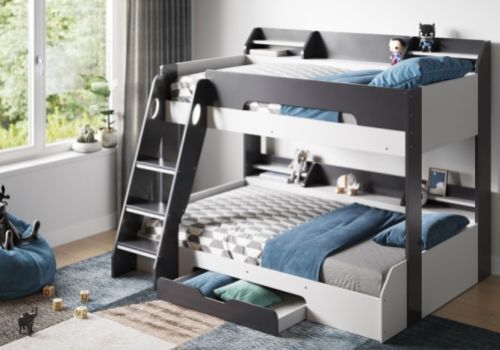 Flair Furnishings Flick Grey Finish Triple Sleeper Bunk Bed