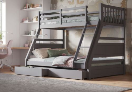 Flair Furnishings Ollie Grey Triple Sleeper Bunk Bed