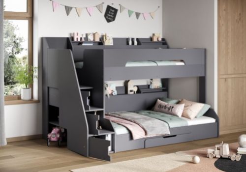 Flair Furnishings Slick Grey Triple Sleeper Bunk Bed