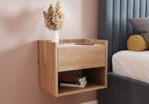 GFW Harmony Pair Of Wall Hanging Bedsides In Oak