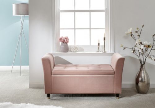 GFW Genoa Ottoman Storage Window Seat In Blush Pink