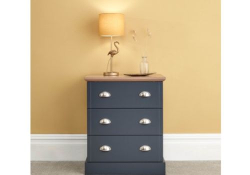 GFW Kendal 3 Drawer Chest In Slate Blue