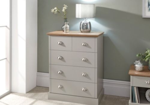 GFW Kendal 2 Plus 3 Drawer Chest In Grey