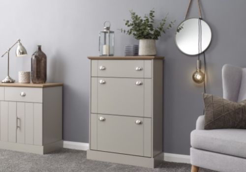 GFW Kendal Deluxe Shoe Cabinet In Grey