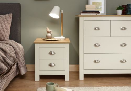 GFW Lancaster 2 Drawer Bedside In Cream