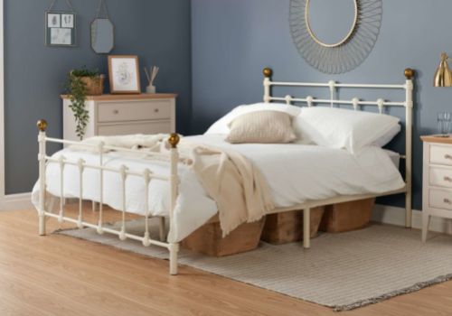 Birlea Atlas 4ft6 Double Cream Metal Bed Frame