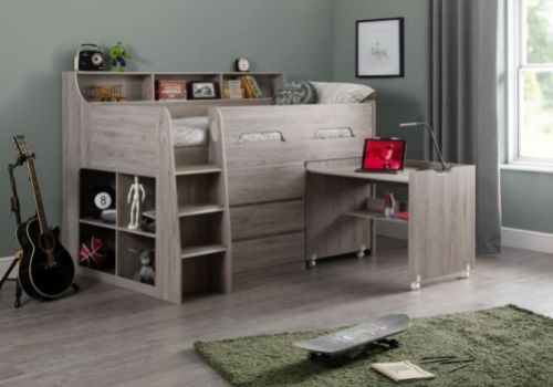 Julian Bowen Jupiter Midsleeper Bed In Grey Oak