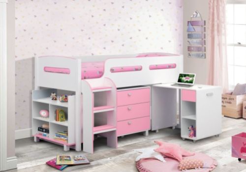 Julian Bowen Kimbo Pink Cabin Bed Frame