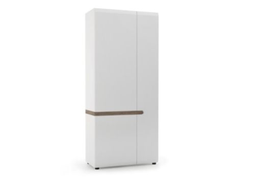 FTG Chelsea Bedroom 2 Door Wardrobe in white with an Truffle Oak Trim