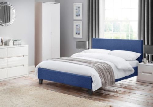 Julian Bowen Rialto 5ft Kingsize Blue Fabric Bed Frame