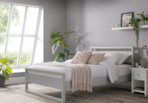 Julian Bowen Venice 4ft6 Double Wooden Bed Frame In Dove Grey