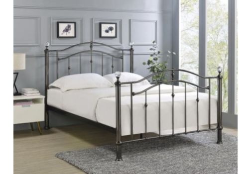 Limelight Callisto 4ft6 Double Black Chrome Metal Bed Frame With Choice Of Finials