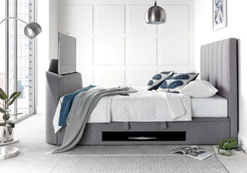 Kaydian Medway 6ft Super Kingsize Marbella Grey Fabric Ottoman TV Bed