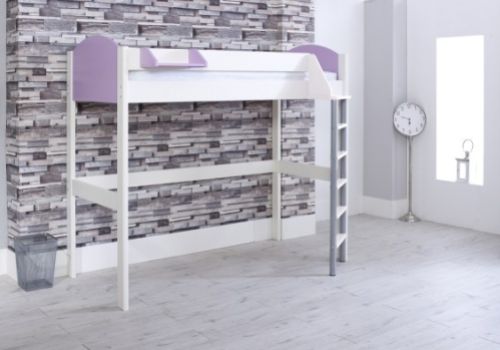 Kids Avenue Noah A High Sleeper Bed In White And Lilac
