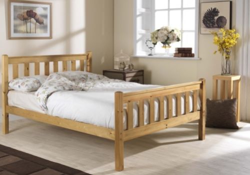 Friendship Mill Shaker High Foot End 5ft Kingsize Pine Wooden Bed Frame