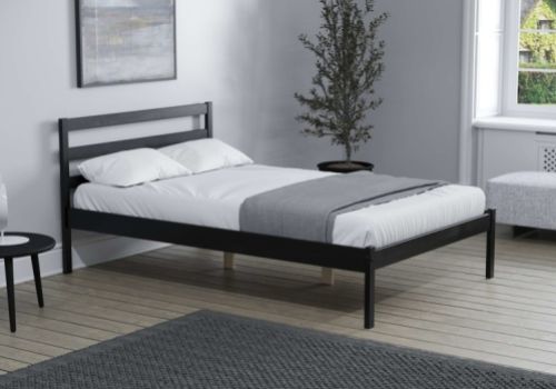 Birlea Luka 4ft6 Double Black Pine Wooden Bed Frame