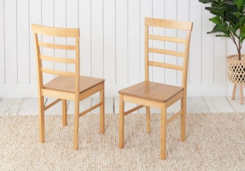 Birlea Pair Of Upton Dining Chairs In An Oak Finish