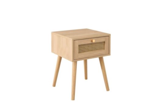 Birlea Croxley Rattan And Oak Finish 1 Drawer Bedside