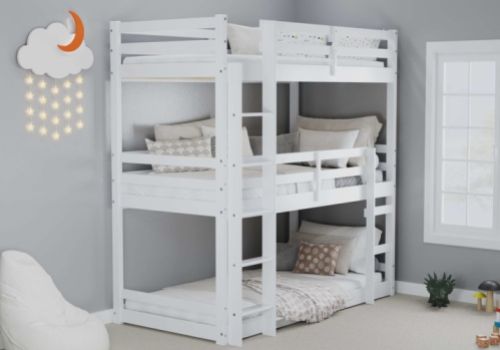 Birlea Tressa 3ft Single White Wooden Triple Bunk Bed