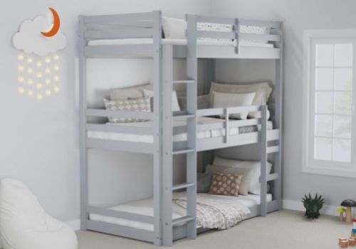 Birlea Tressa 3ft Single Grey Wooden Triple Bunk Bed