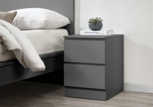 Birlea Oslo Grey 2 Drawer Bedside