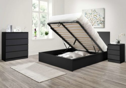 Birlea Oslo Black 4ft6 Double Ottoman Bed Frame