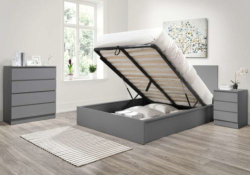 Birlea Oslo Grey 4ft6 Double Ottoman Bed Frame