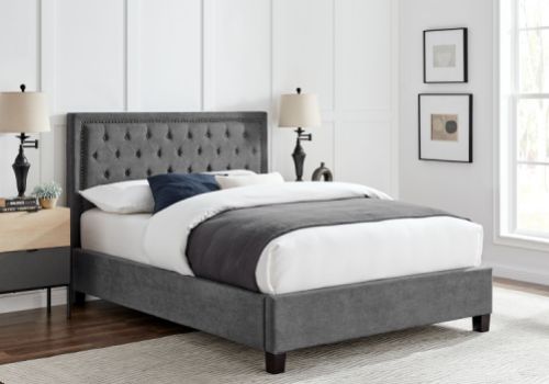 Limelight Rhea 5ft Kingsize Dark Grey Fabric Bed Frame