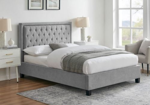 Limelight Rhea 5ft Kingsize Light Grey Fabric Bed Frame