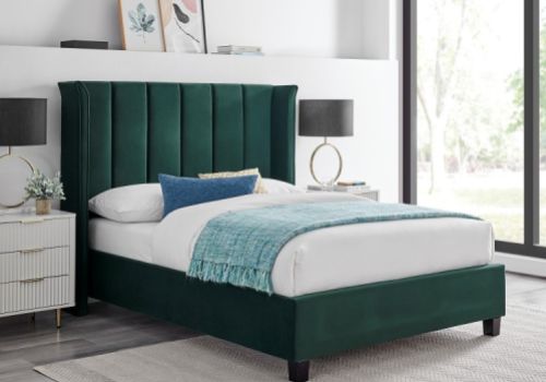 Limelight Polaris 4ft6 Double Emerald Green Fabric Bed Frame